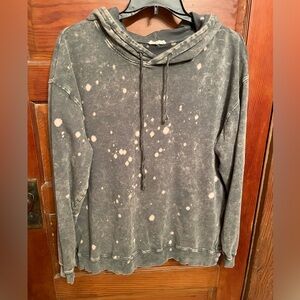 Easel Green Splattered Hooded Sweatshirt